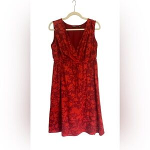 Eddie Bauer Women’s Red Floral Dress, Size 12